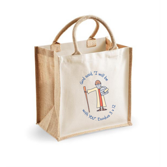 Natural Moses God will be with you Jute Bag