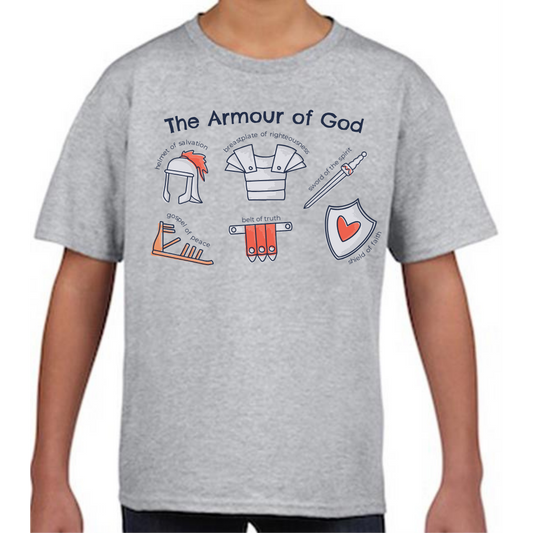 Armour of God TShirt Bible Ephesians Grey