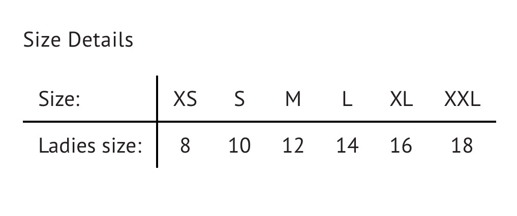 Faith Can Move Mountains Ladies Fit Size Chart