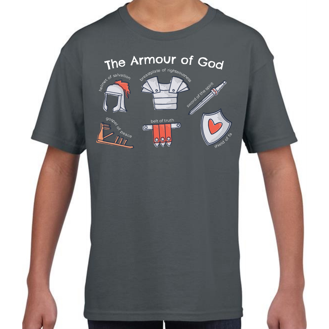 Armour of God TShirt Bible Ephesians Dark Grey