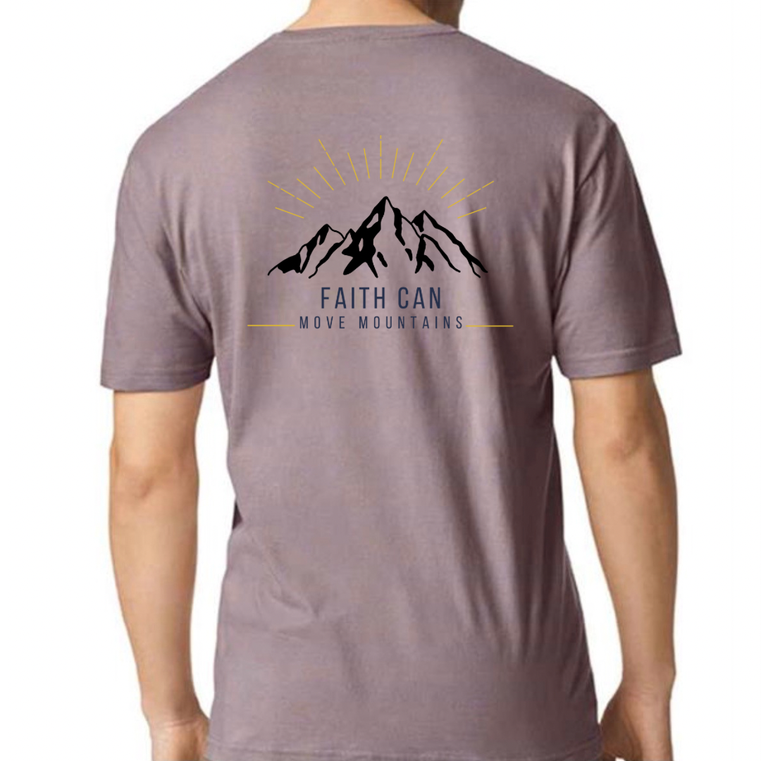Faith Can Move Mountains Crew neck T shirt Paragon Back
