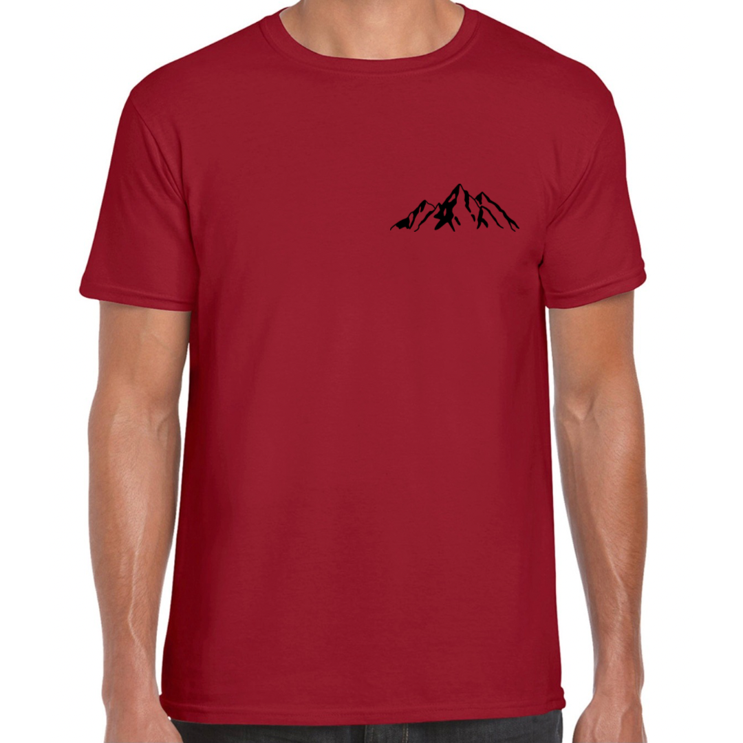 Faith Can Move Mountains Crew neck T shirt Cardinal Red Front