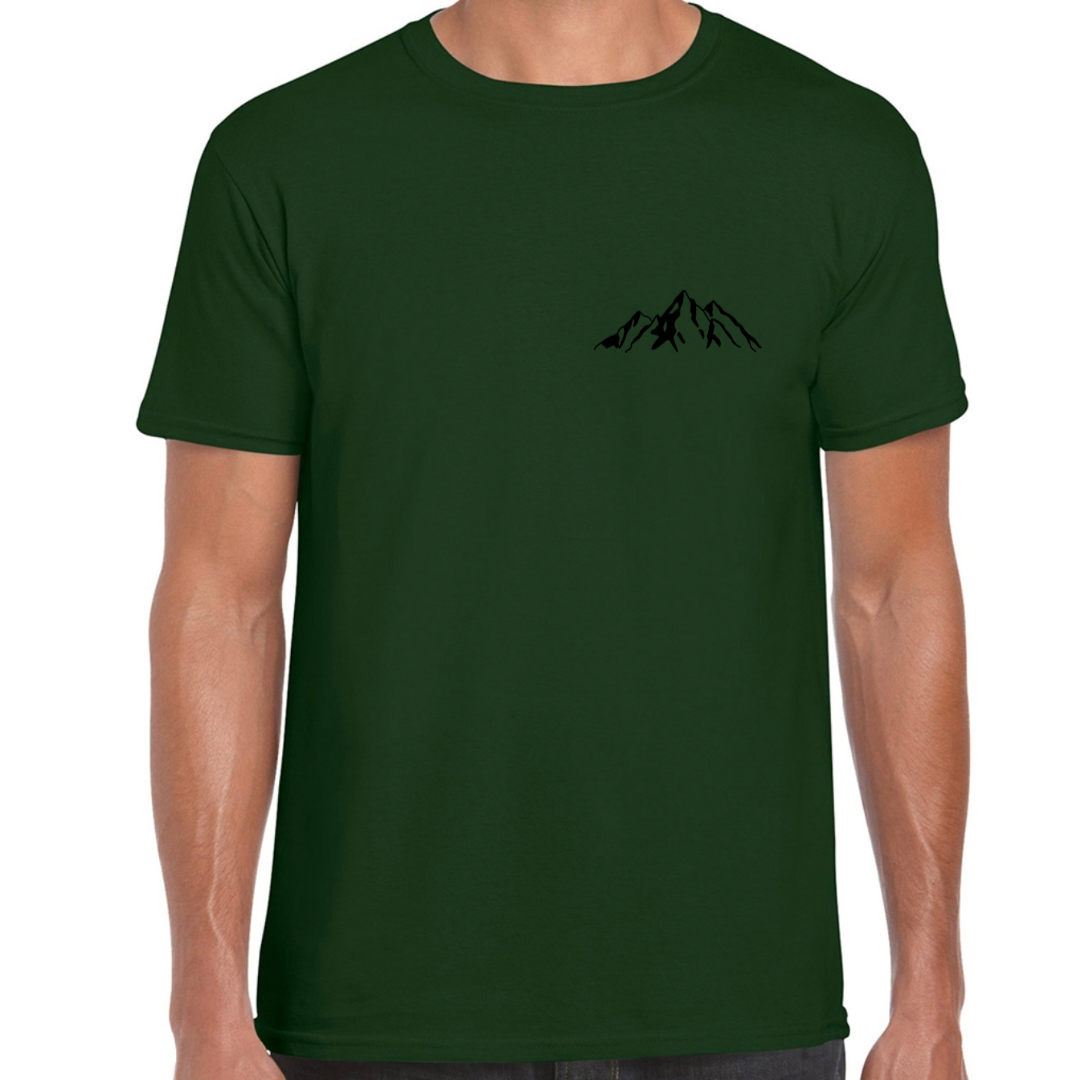 Faith Can Move Mountains Crew neck T shirt Forest Green Front