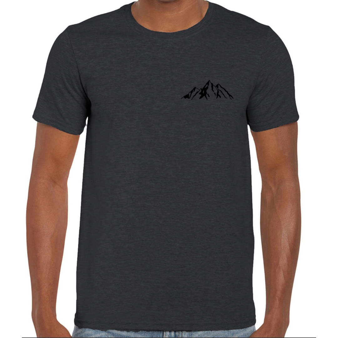 Faith Can Move Mountains Crew neck T shirt Charcoal Front