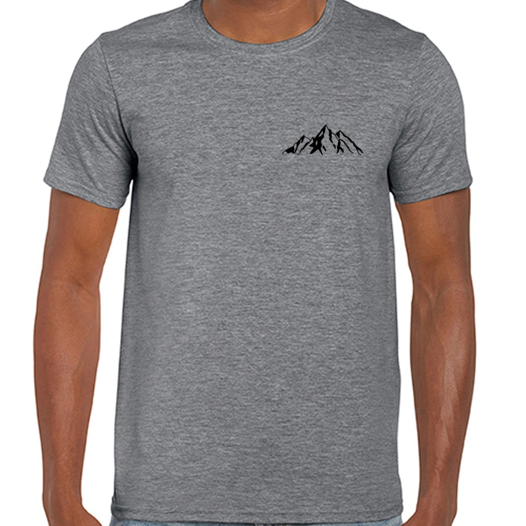 Faith Can Move Mountains Crew neck T shirt Grey Front