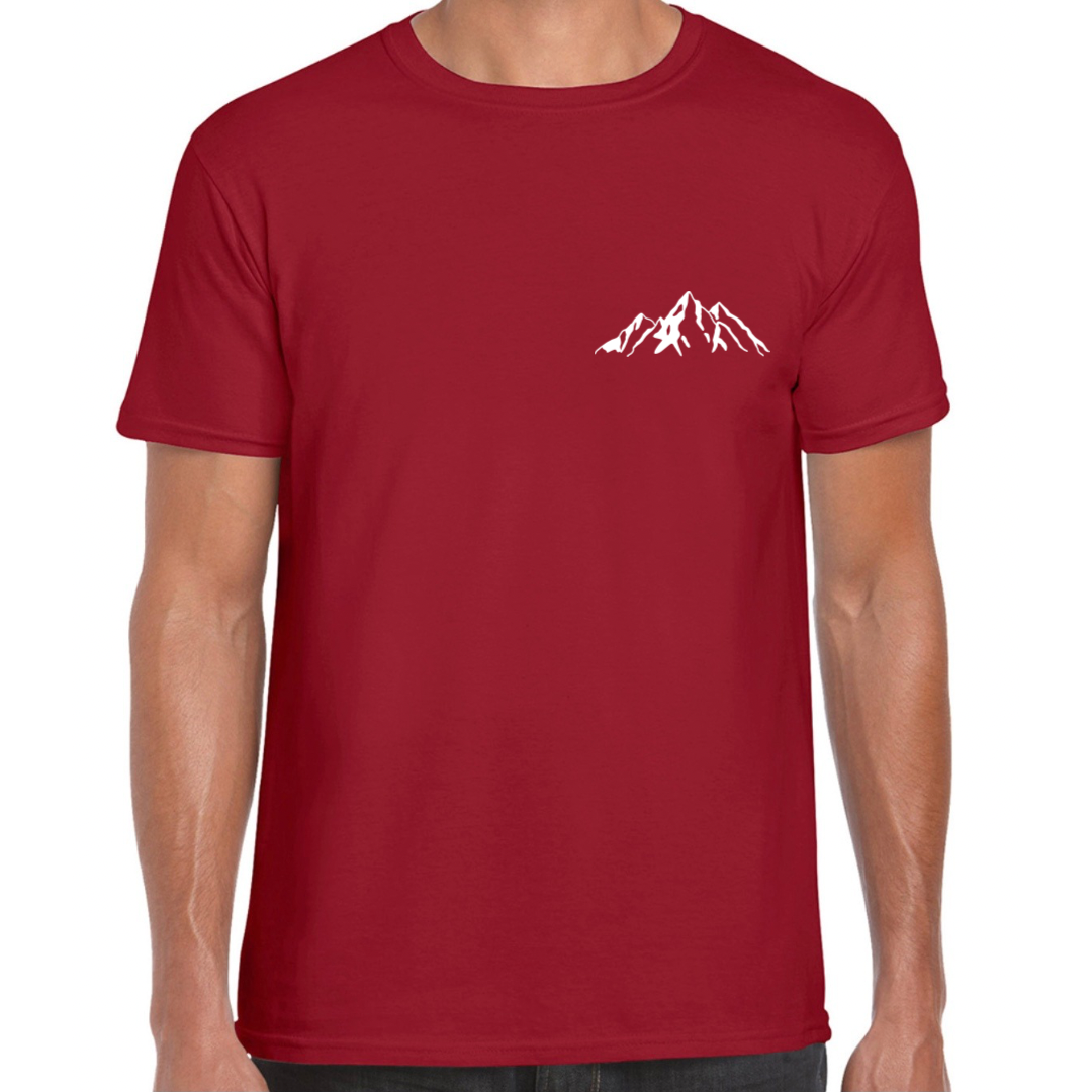 Faith Can Move Mountains Crew neck T shirt Cardinal Red Front