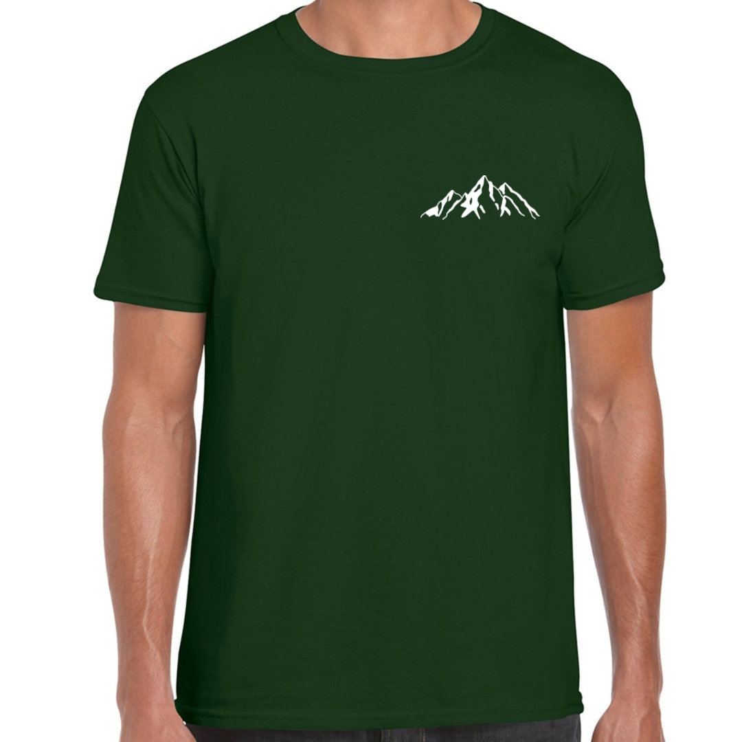 Faith Can Move Mountains Crew neck T shirt Forest Green Front