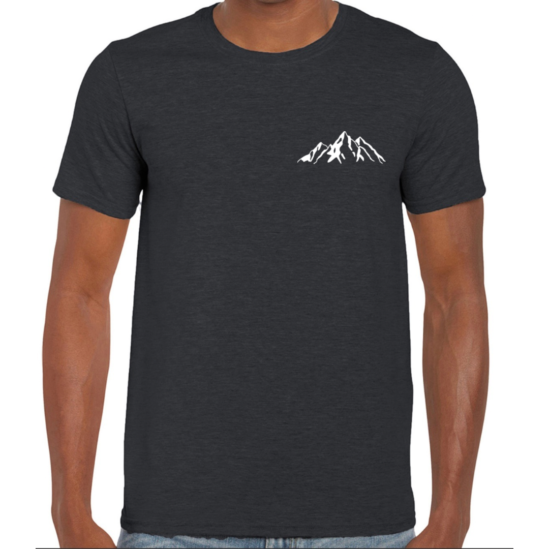 Faith Can Move Mountains Crew neck T shirt Charcoal Front