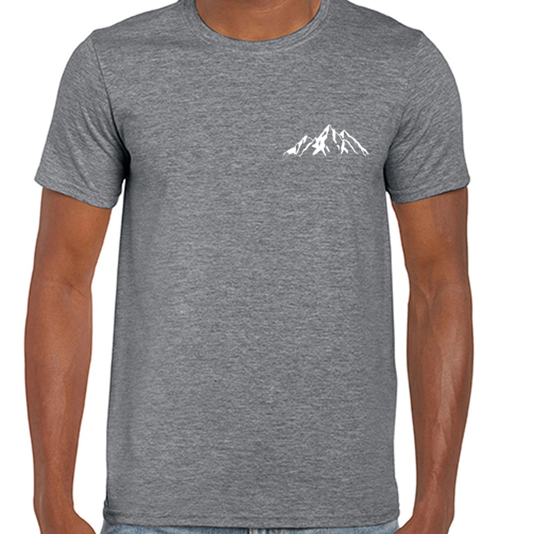Faith Can Move Mountains Crew neck T shirt Grey Front