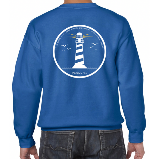 Lighthouse bible verse sweatshirt Royal Blue