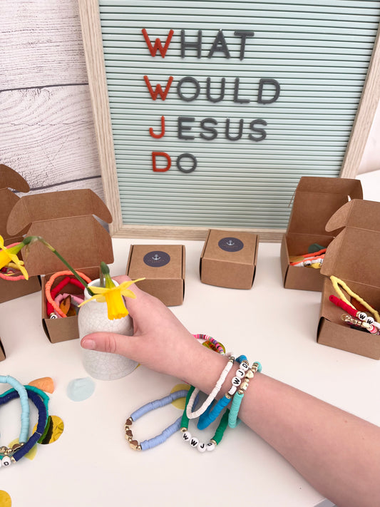 Embracing Faith and Fashion: Colourful Beaded Bracelets with Initials WWJD