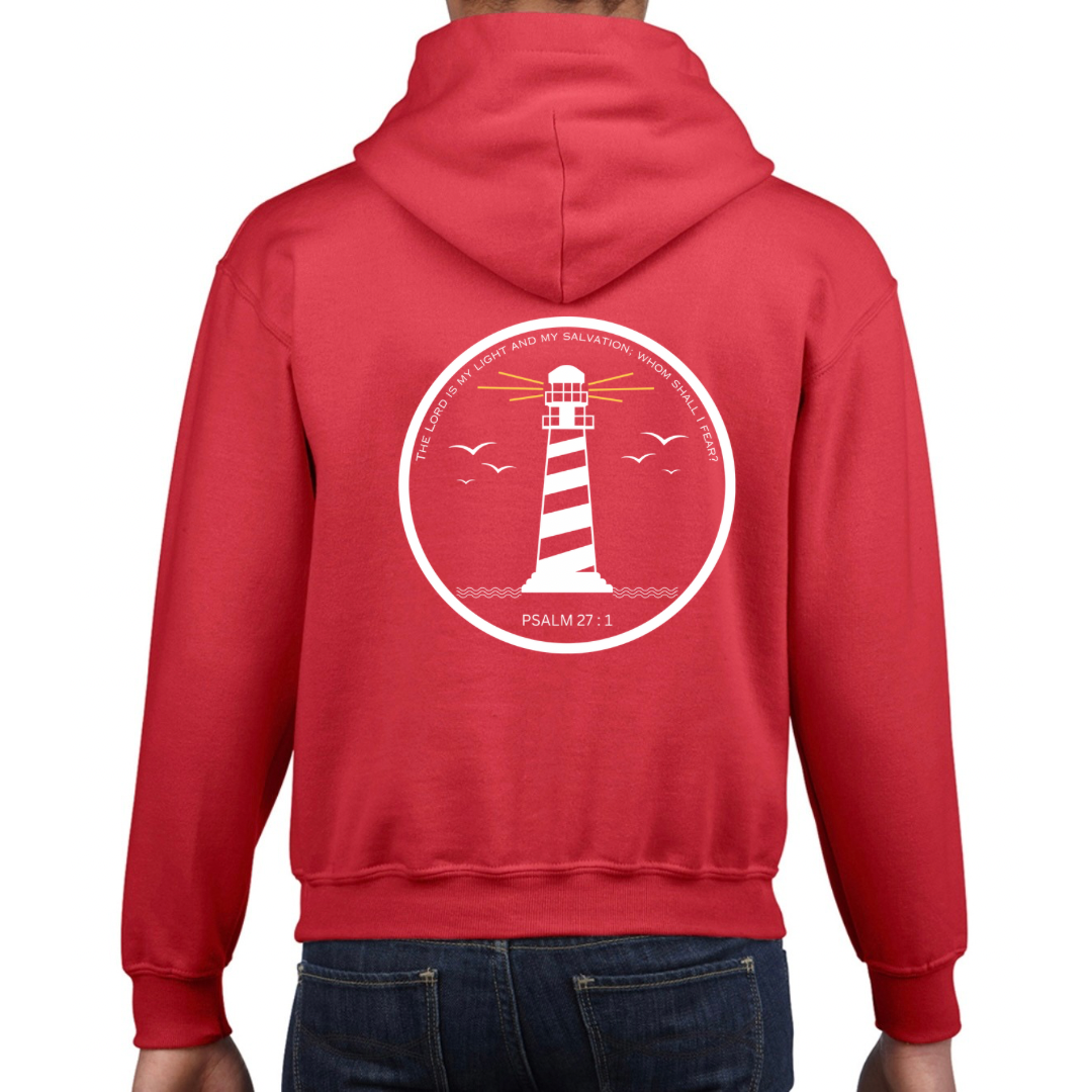 Lighthouse bible verse hoody Red