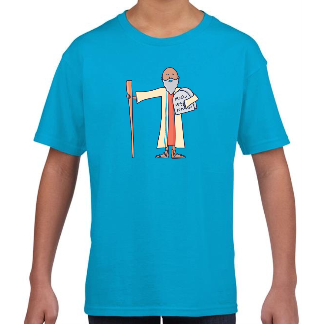 Moses Bible Hero Sapphire Blue T Shirt Front