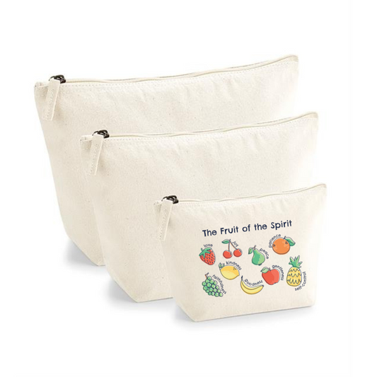 Fruits of the spirit, accessory bags, canvas. Large, medium, small