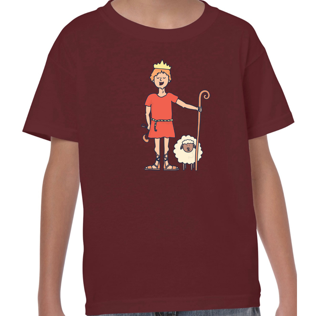 David Bible Hero Maroon T Shirt Front