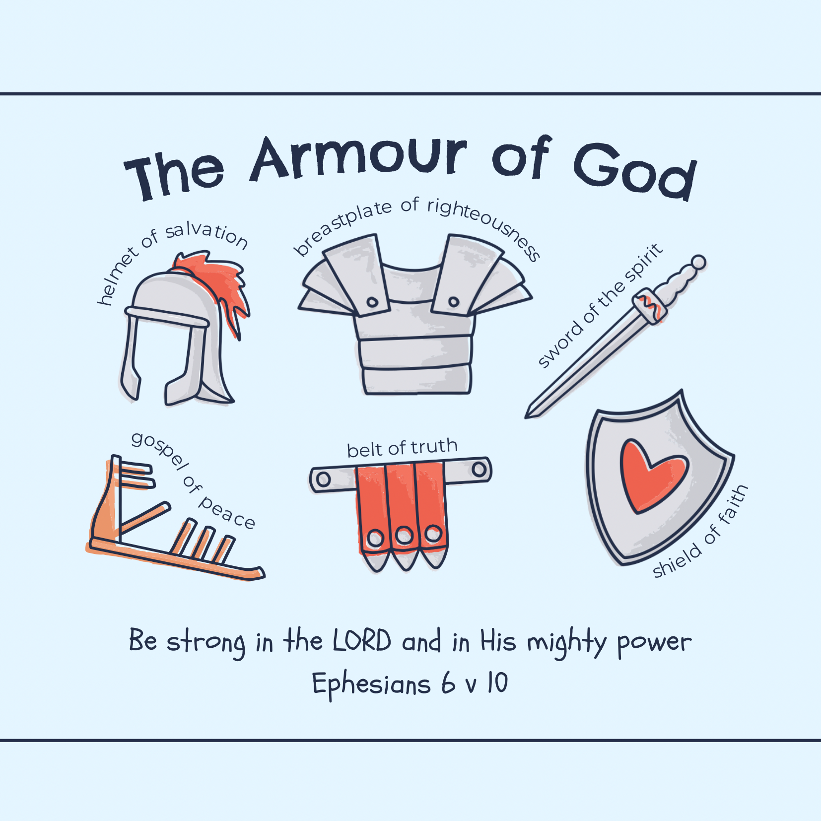 Armour of God Card Notelet Bible Ephesians Bible verse Greeting card