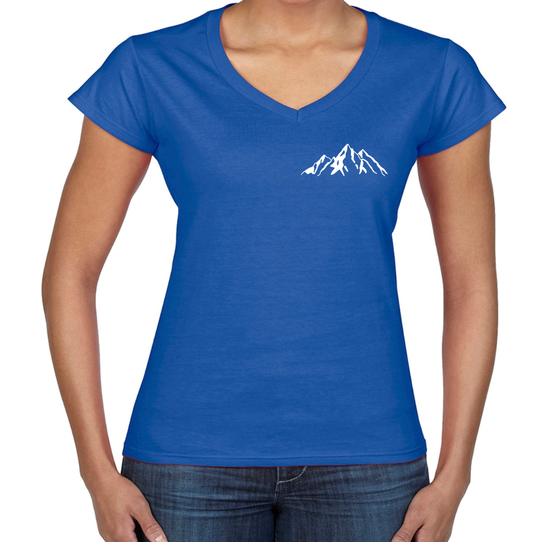 Blue Faith Can Move Mountains Women's T Shirt Front