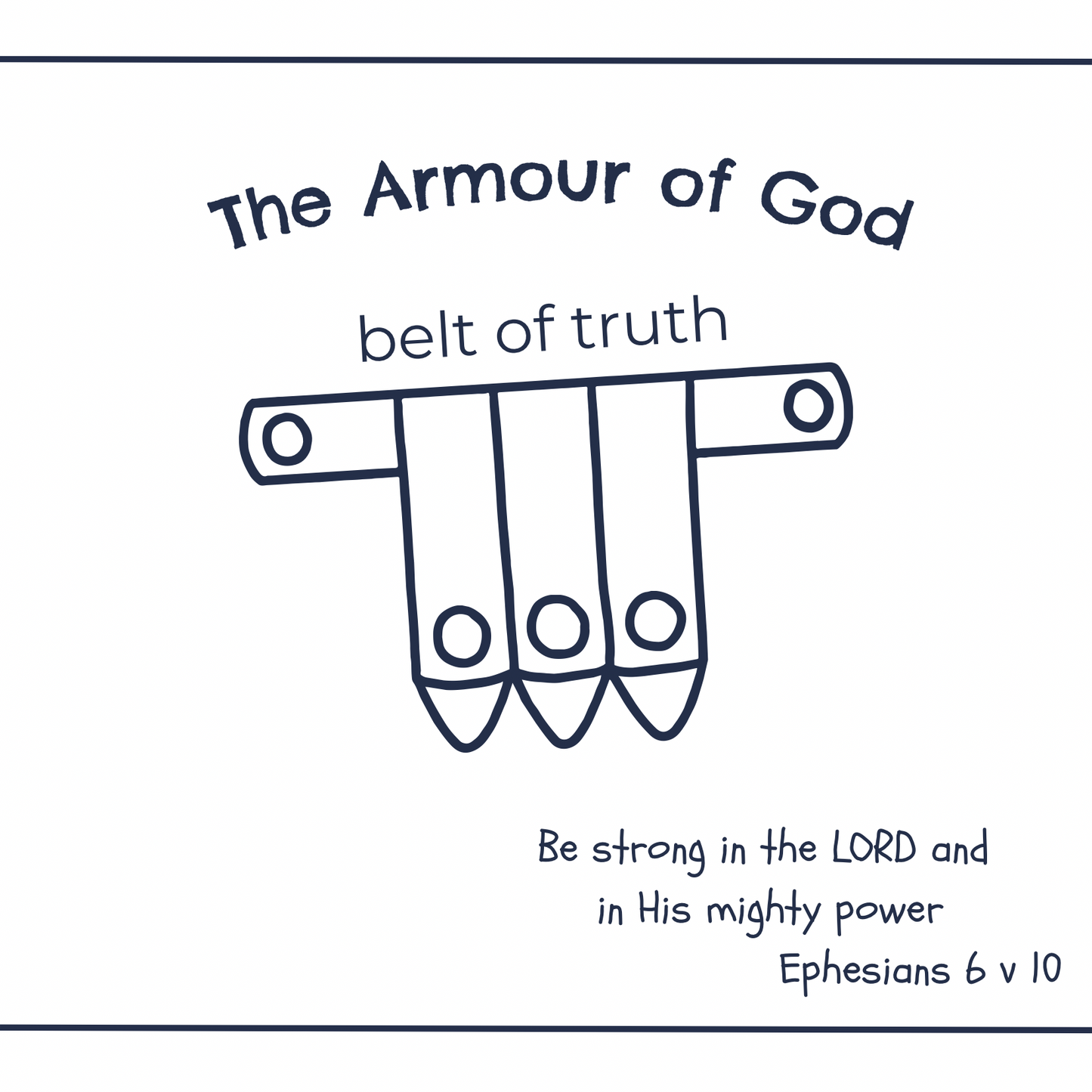 Armour of God Colouring Card Notelet Bible Ephesians Belt Truth Bible verse Greeting card