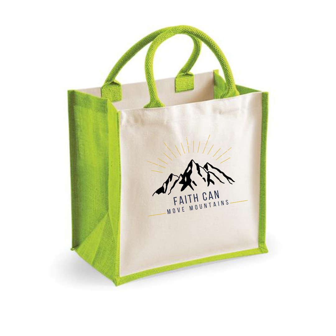 Green Can Move Mountains Canvas Jute Bag