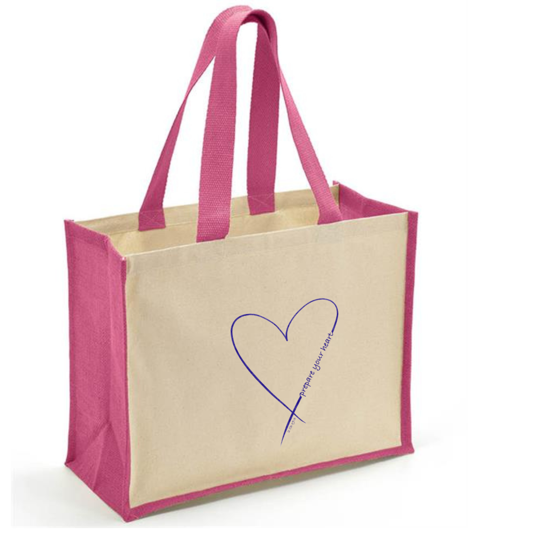 Prepare your heart Canvas and Jute bag