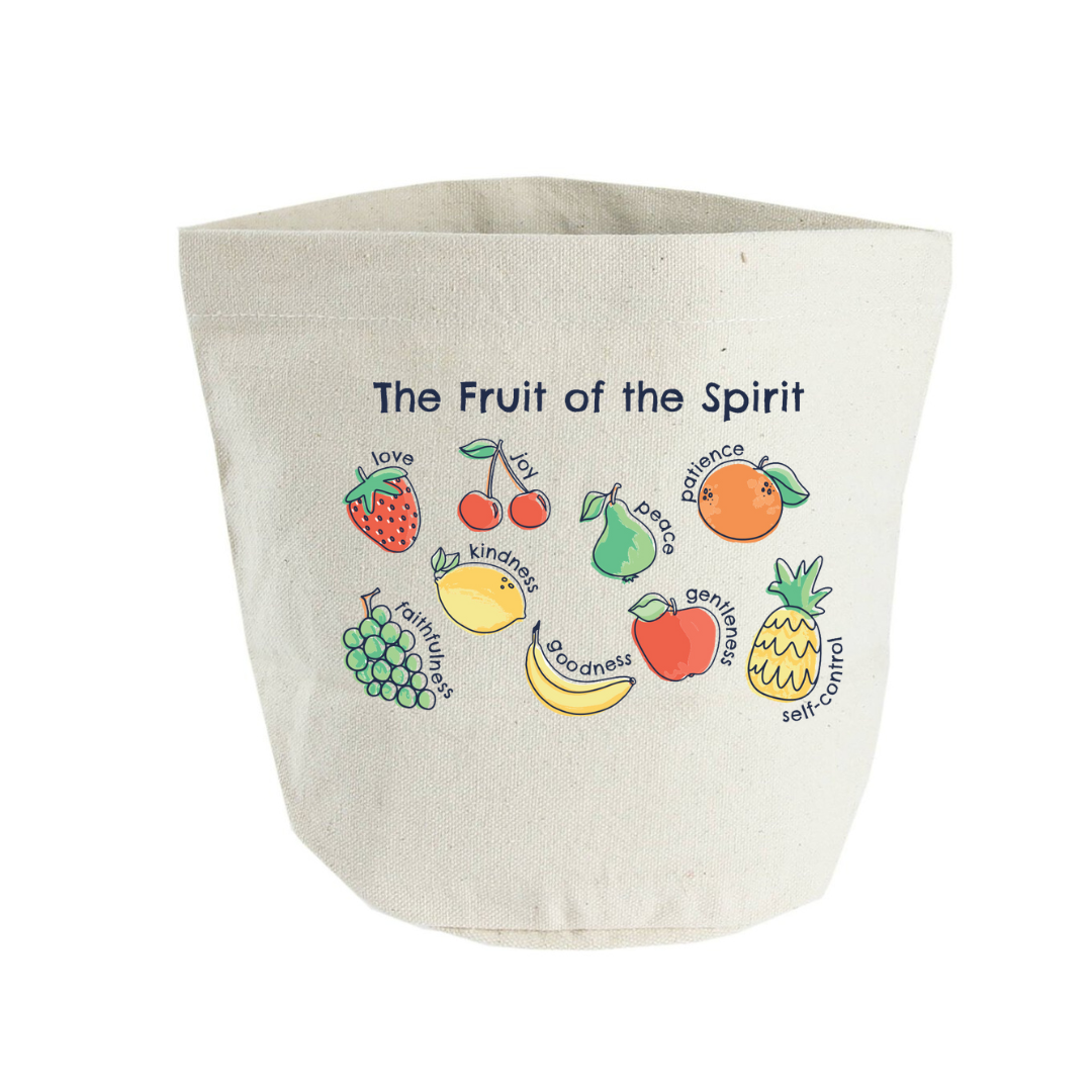 Fruits of the spirit canvas bucket storage basket