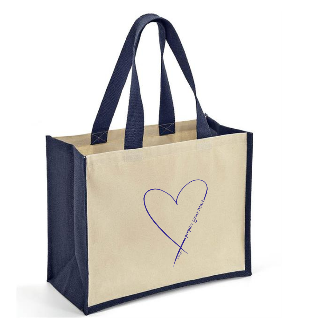 Prepare your heart Canvas and Jute bag