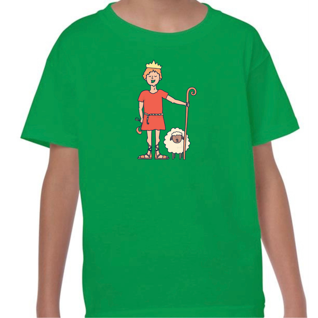 David Bible Hero Bright Green T Shirt Front