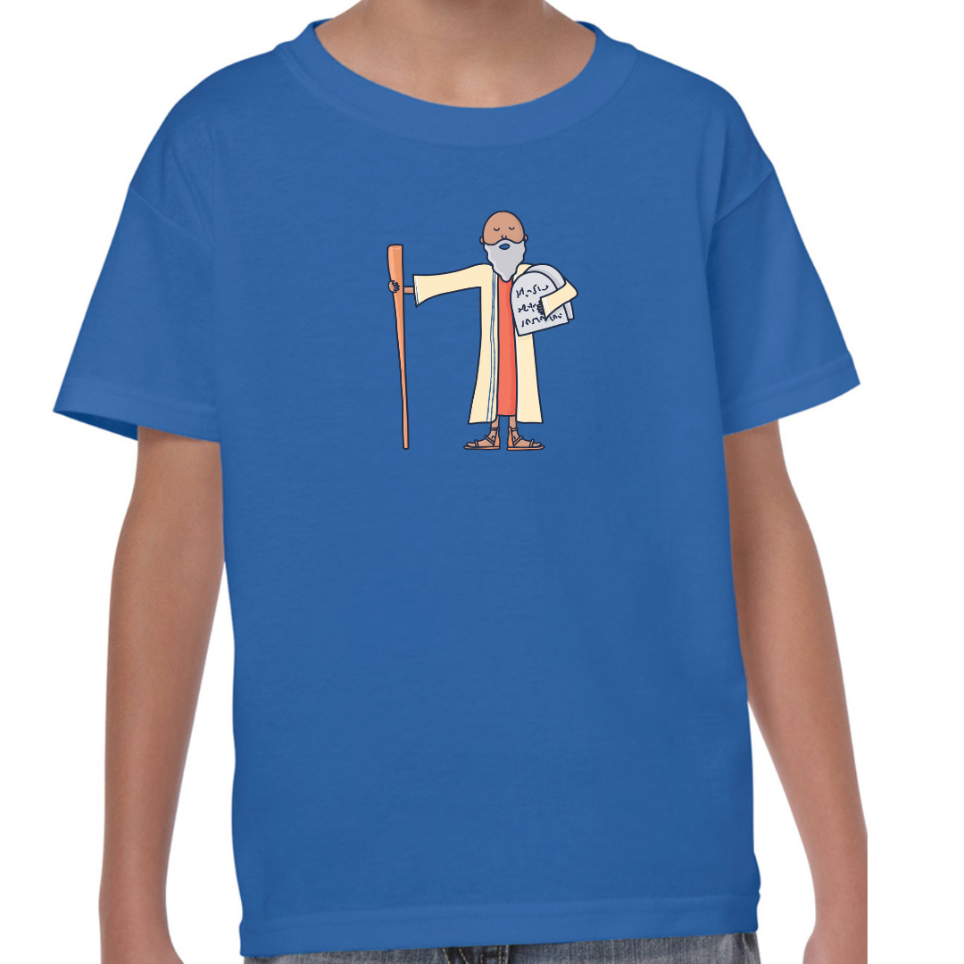 Moses Bible Hero Royal Blue T Shirt Front