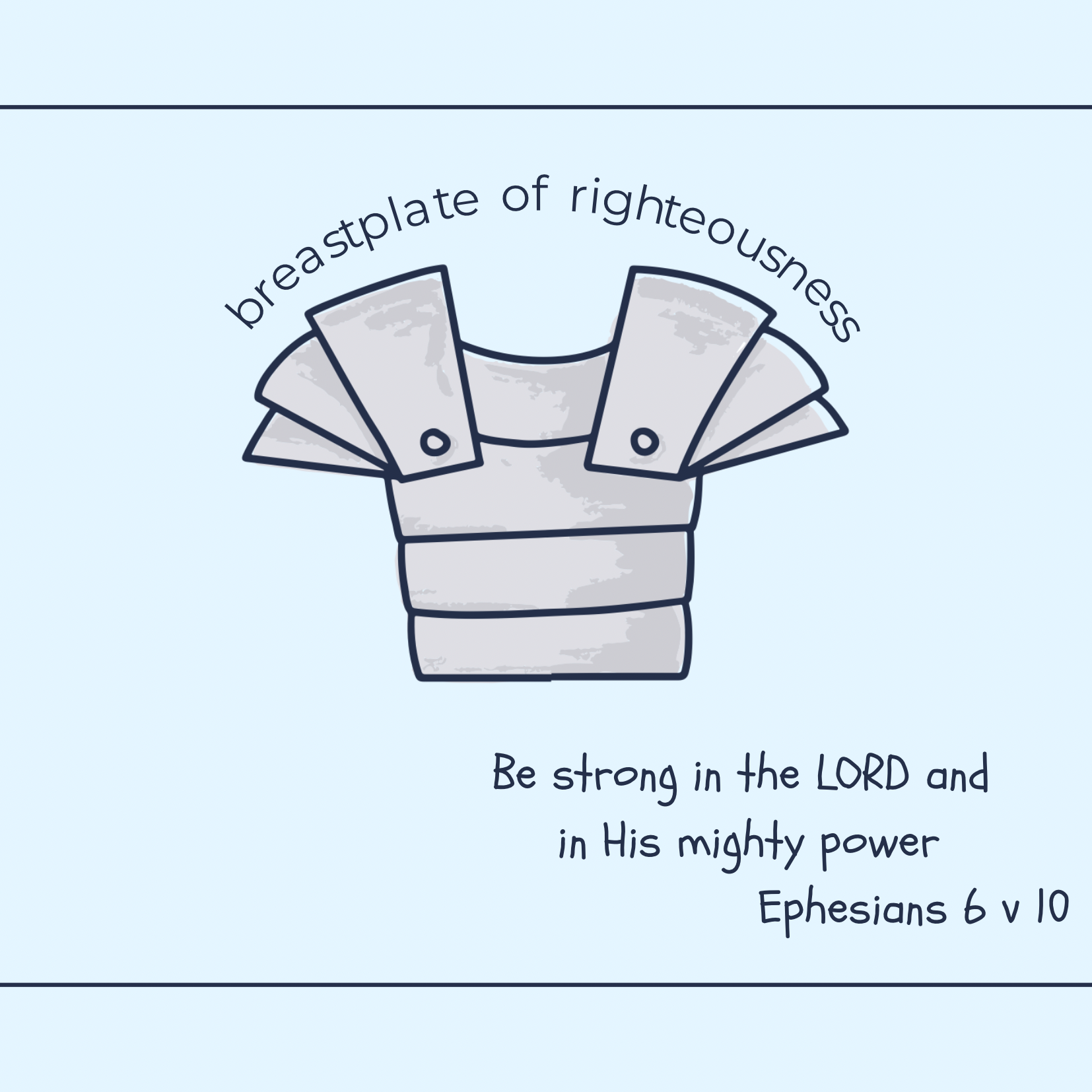 Armour of God Card Notelet Bible Ephesians Breastplate Righteousness Bible verse Greeting card