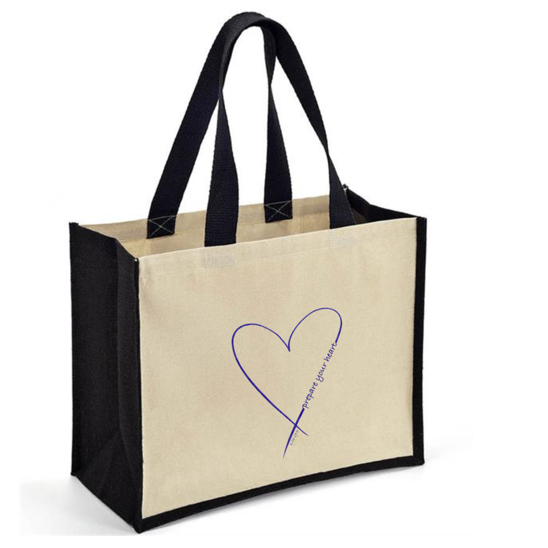 Prepare your heart Canvas and Jute bag