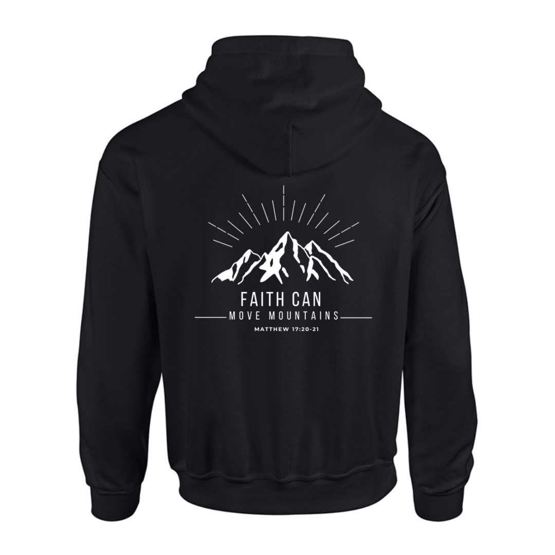 Faith Can Move Mountains Hoodie Black Back