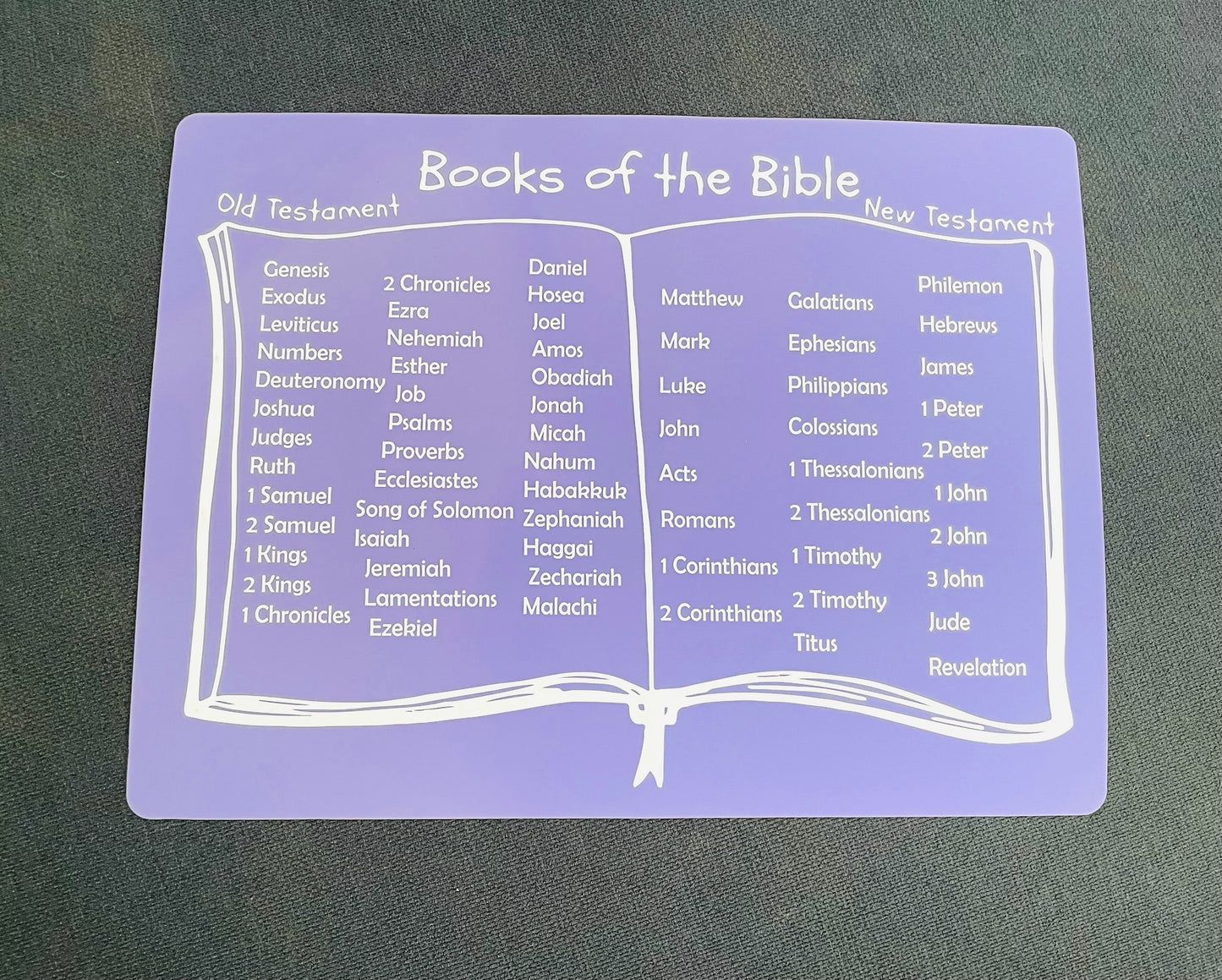 Books of the Bible silicone placemat purple 