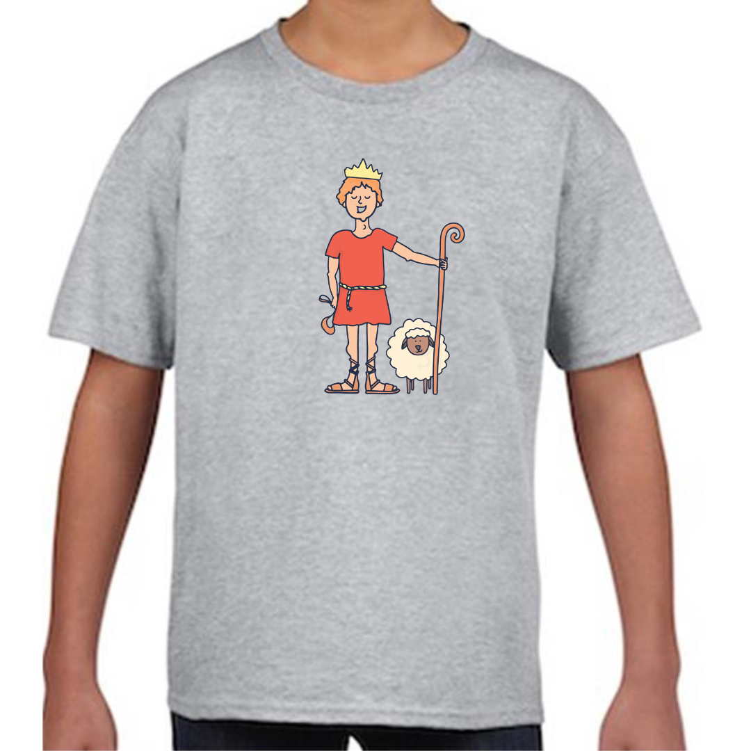 David Bible Hero Grey T Shirt Front