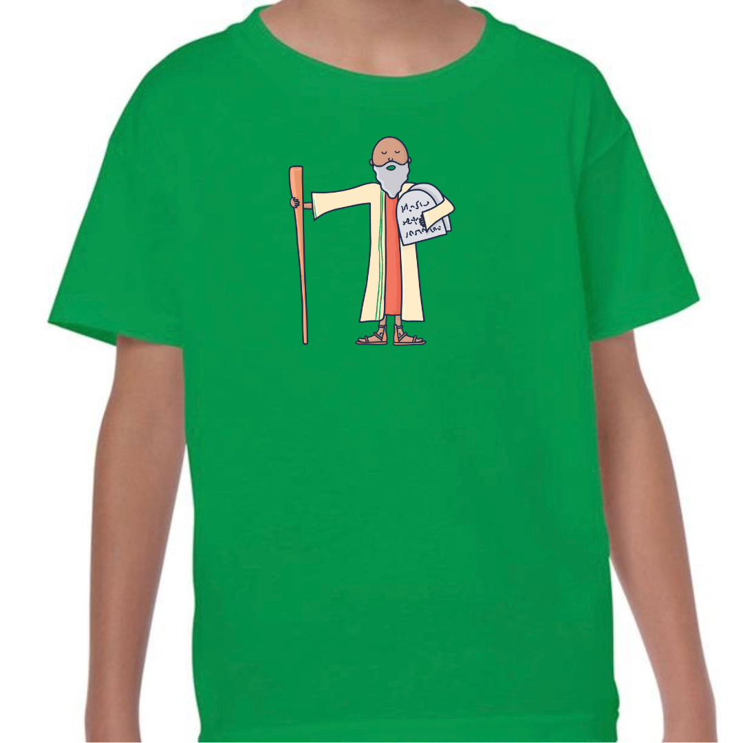 Moses Bible Hero Green Front T Shirt