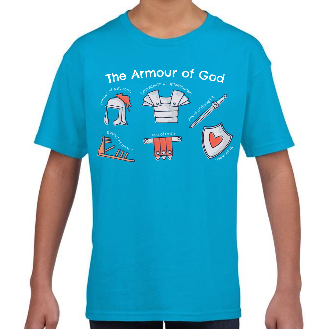 Armour of God TShirt Bible Ephesians Blue