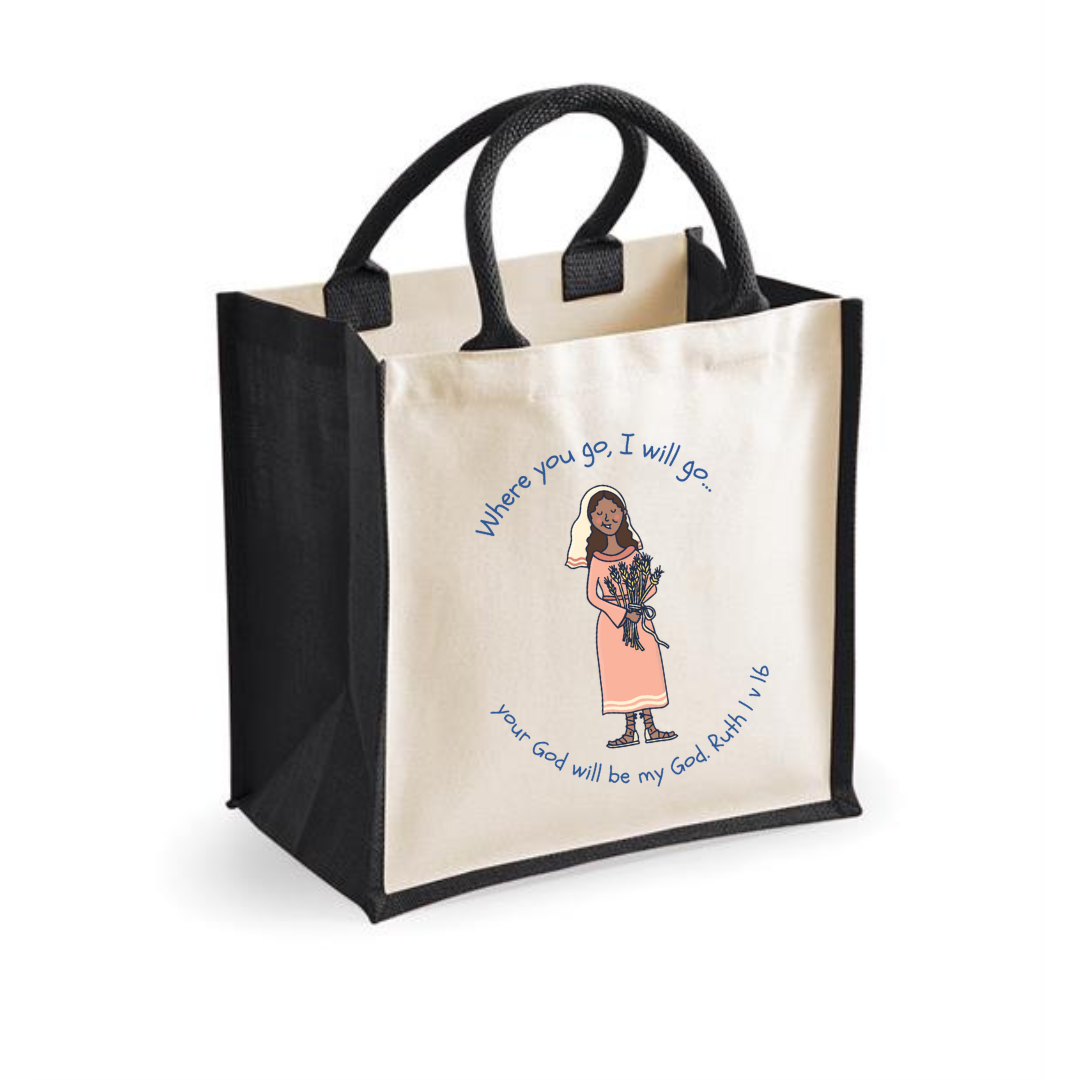 Black Ruth Where you go I go Jute Bag