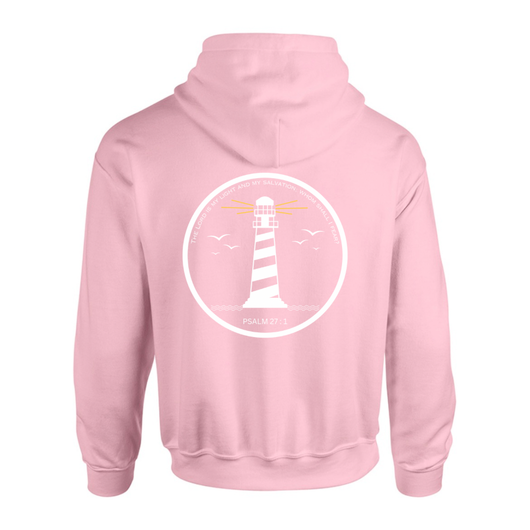 Lighthouse bible verse sweatshirt light pink