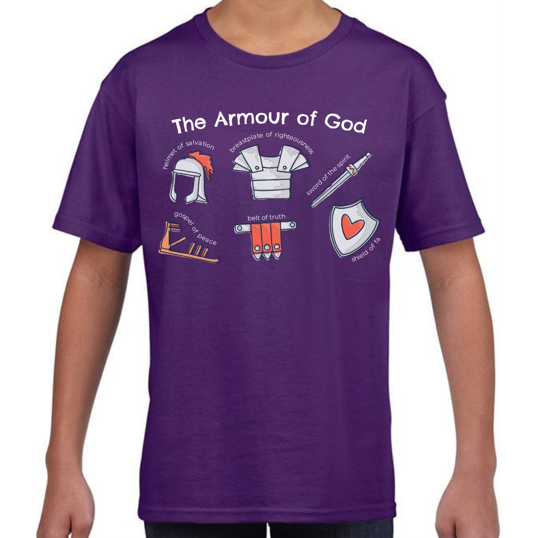 Armour of God TShirt Bible Ephesians Purple