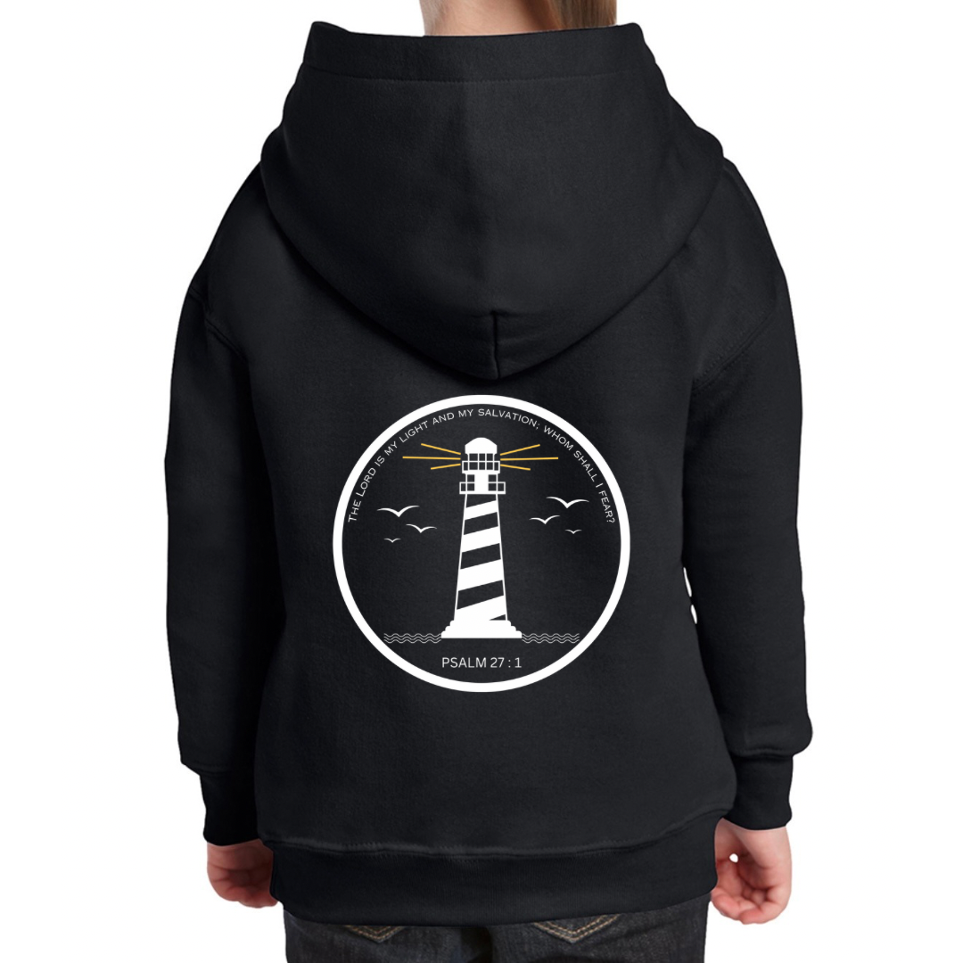 Lighthouse bible verse hoody Black