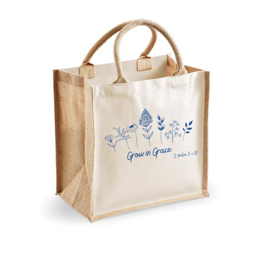 Natural Grow in Grace Jute Bag