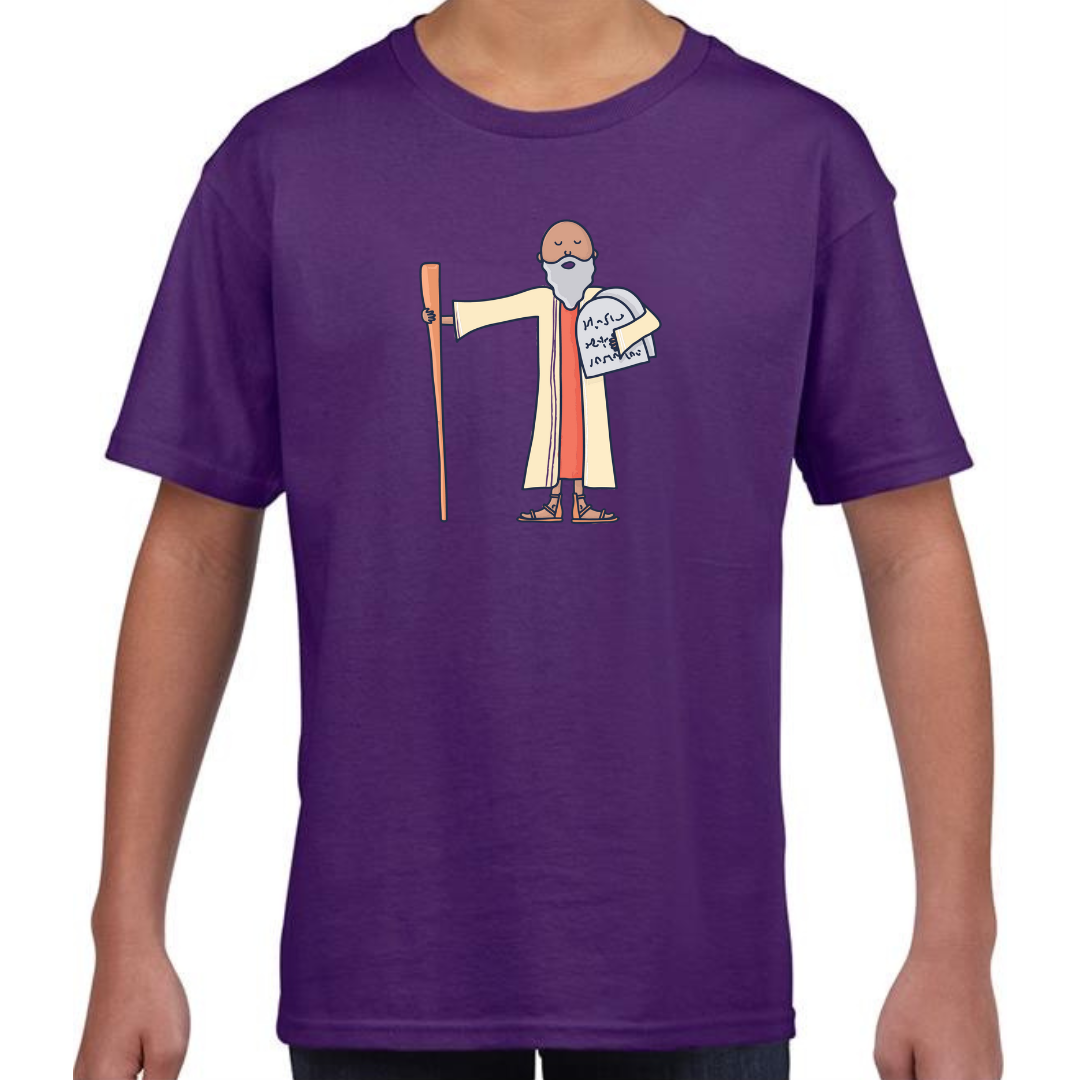 Moses Bible Hero Purple T Shirt Front