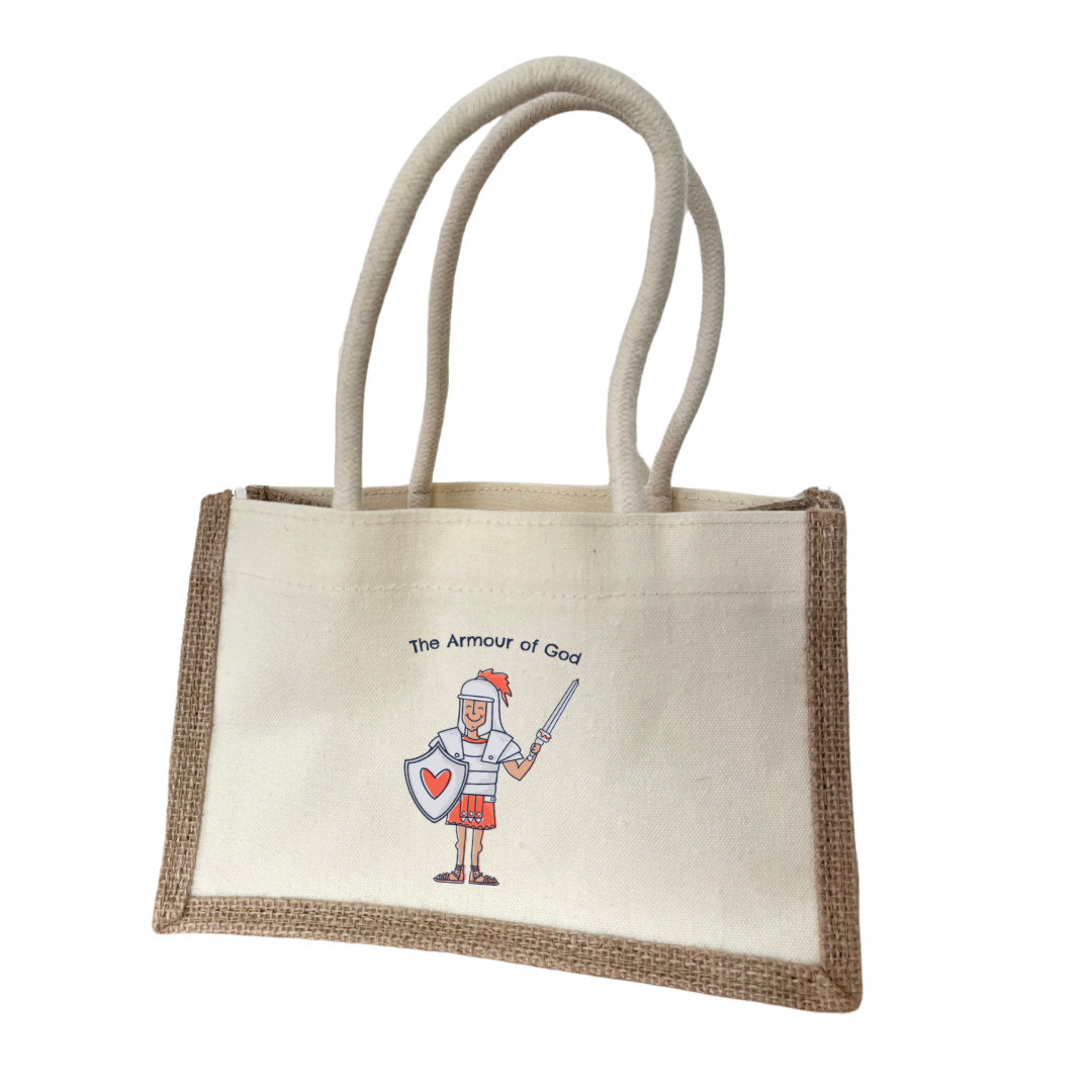 Natural Armour of God Mini Jute Bag