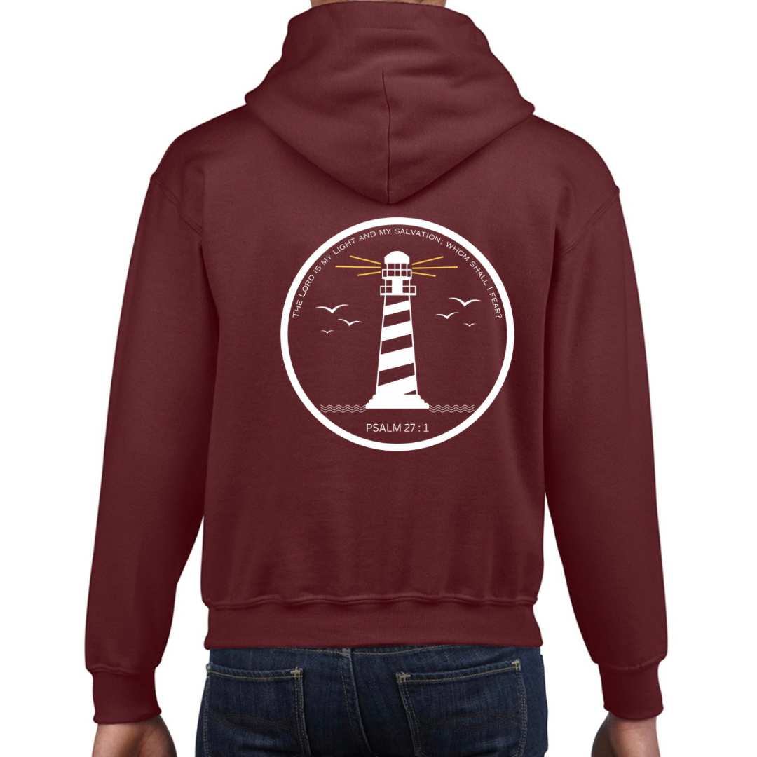 Lighthouse bible verse hoody Maroon