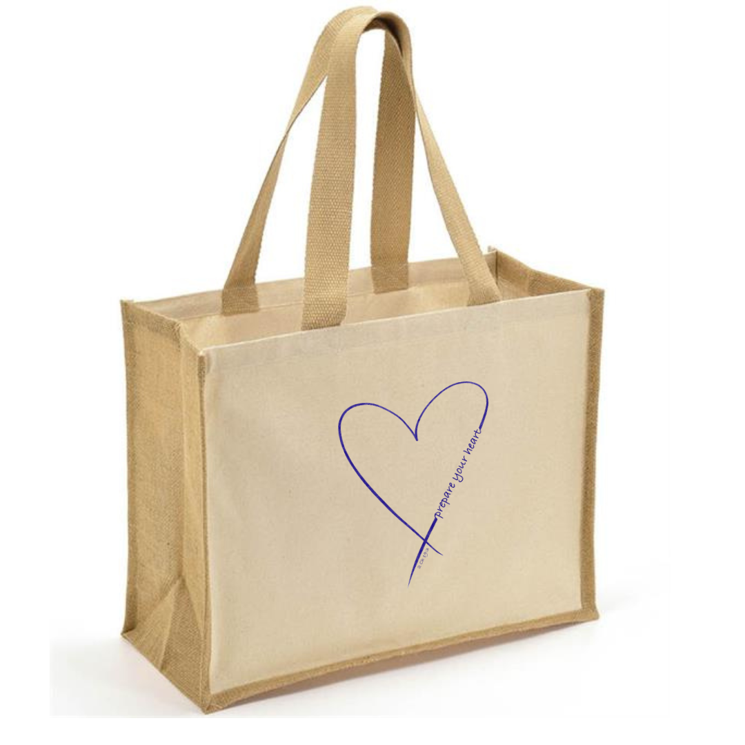 Prepare your heart Canvas and Jute bag