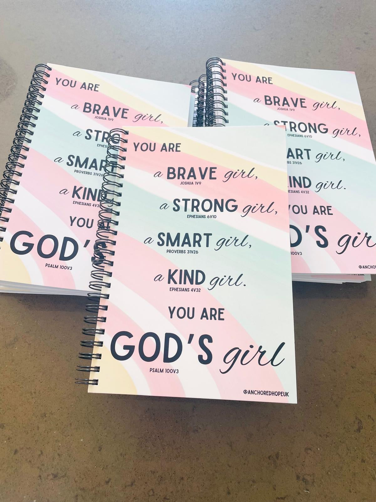 God’s girl notebook. Spiral bound A5