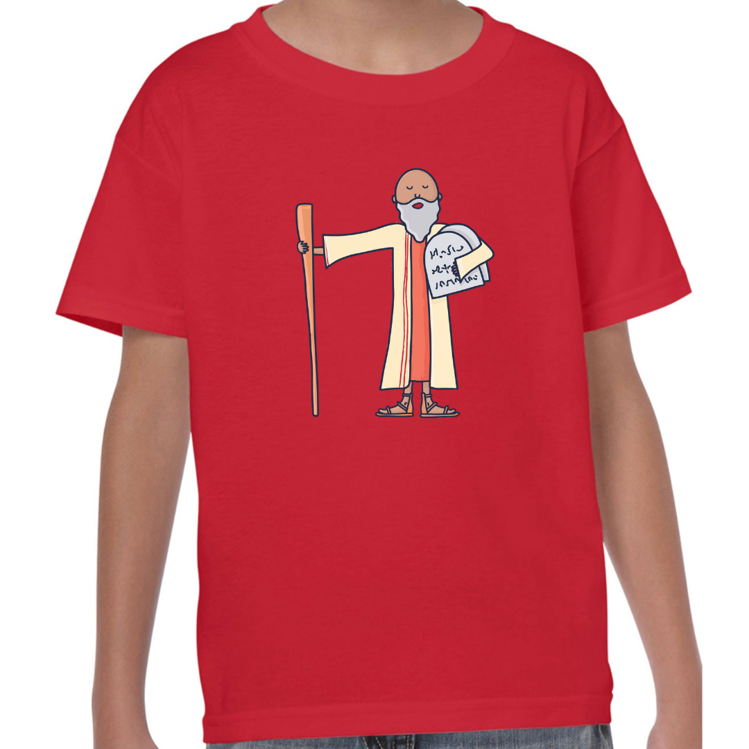 Moses Bible Hero Red T Shirt Front