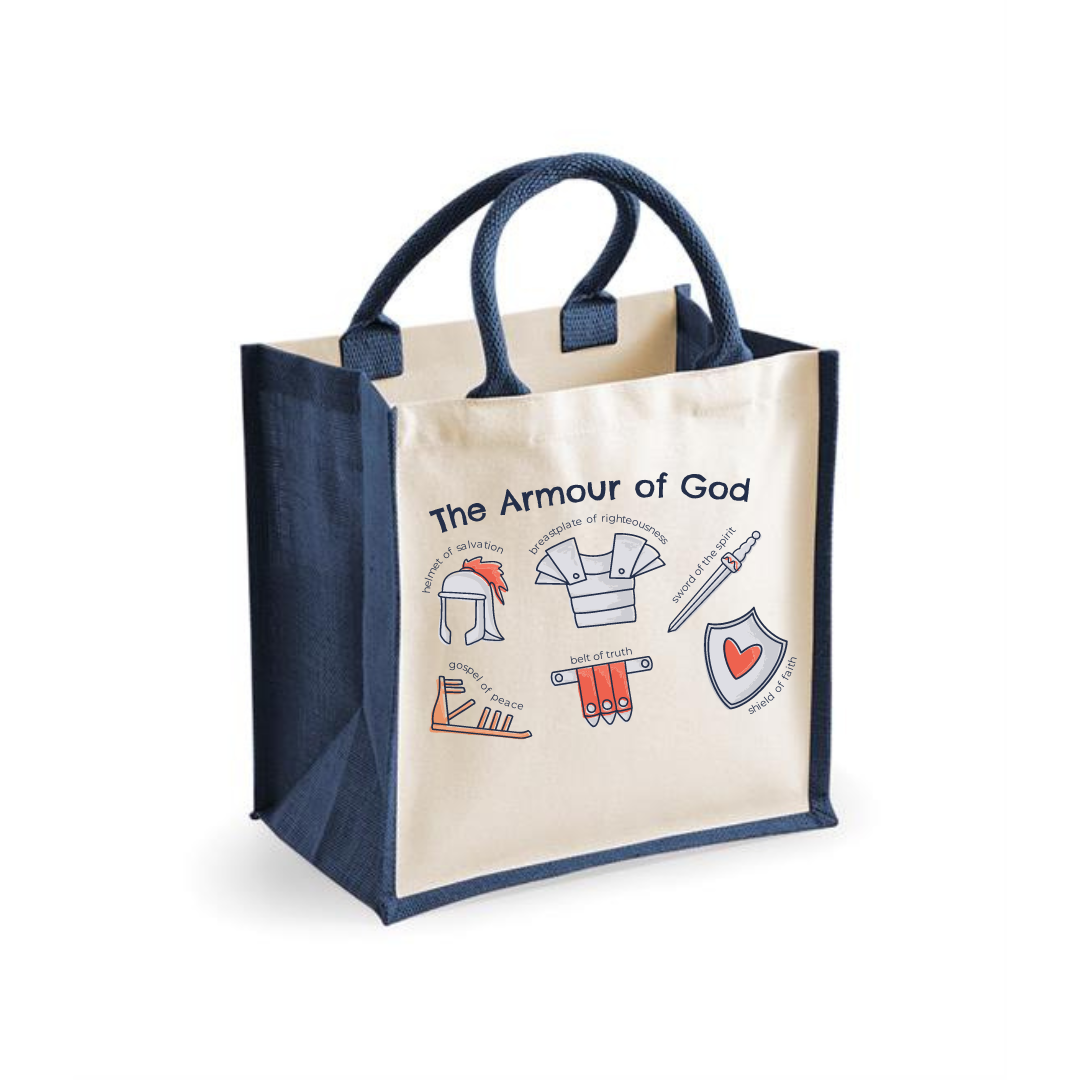 Armour of God Midi Jute Bible Ephesians Navy