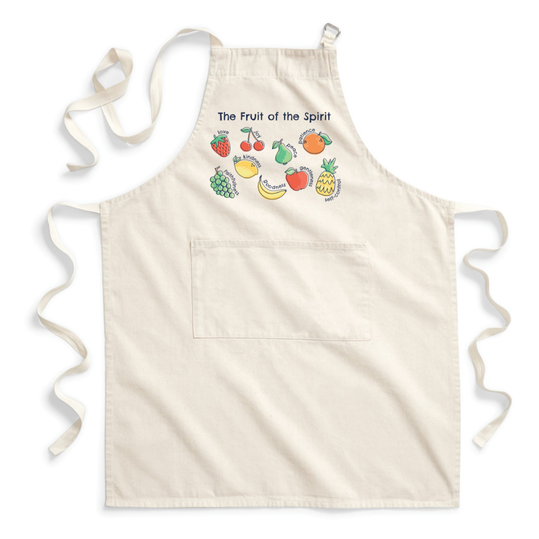 canvas adults apron, fruits of the spirit