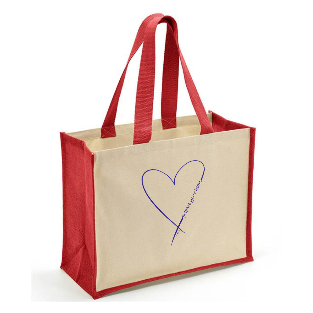 Prepare your heart Canvas and Jute bag