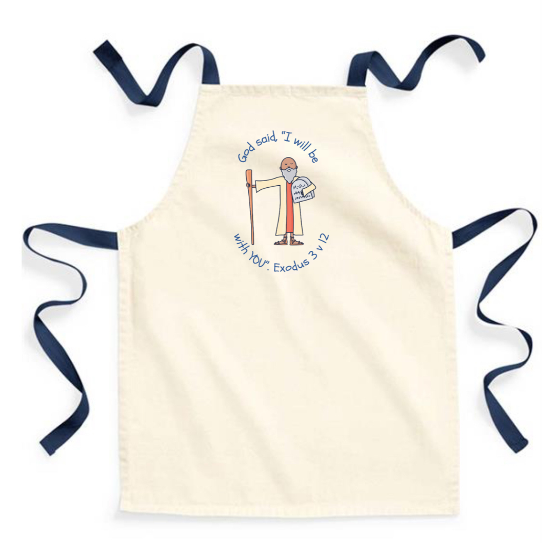 Moses Bible Heroes Navy Apron